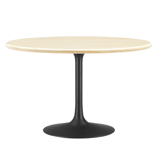 Lippa 48" Round Faux Travertine Dining Table by Modway
