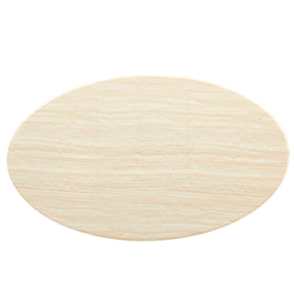 Lippa 60" Oval Faux Travertine Dining Table by Modway
