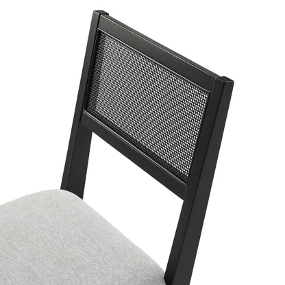 Nimba Faux Rattan Fabric Dining Chairs Set of 2 by Modway