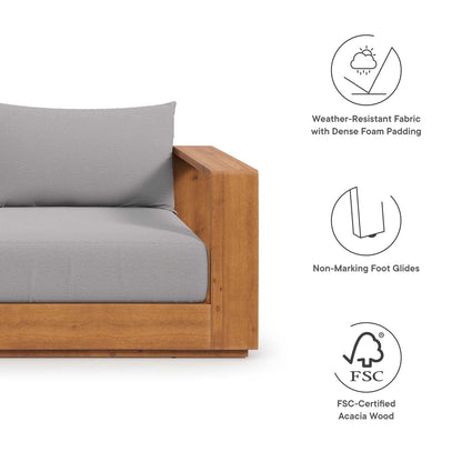 Tahoe Acacia Wood Outdoor Patio Acacia Wood Loveseat by Modway