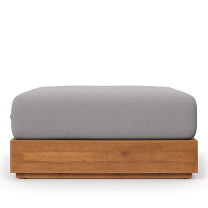 Tahoe Outdoor Patio Acacia Wood Ottoman by Modway
