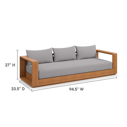 Tahoe 2-Piece Outdoor Patio Acacia Wood Sofa and Coffee Table Set by Modway