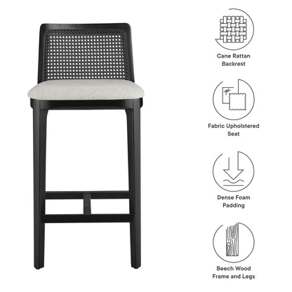 Monarch Wood and Rattan Counter Stool by Modway