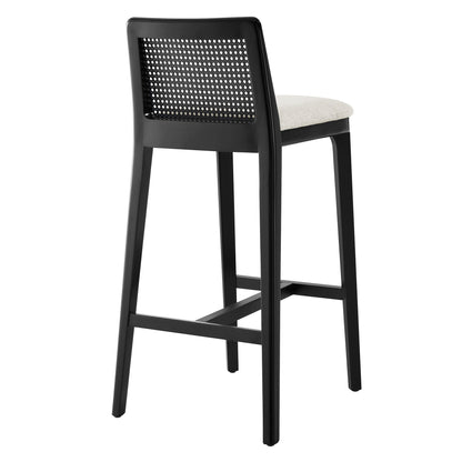 Monarch Wood and Rattan Bar Stool by Modway