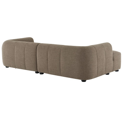 Liana Left-Facing Upholstered Fabric Modular Sofa with Chaise by Modway
