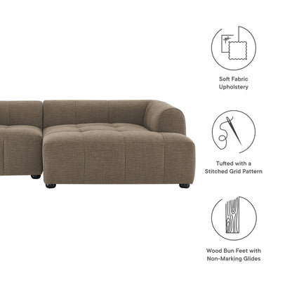 Liana Right-Facing Upholstered Fabric Modular Sofa with Chaise by Modway