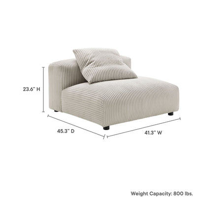 Solace Modular Corduroy Upholstered Armless Chair by Modway
