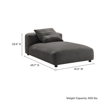 Solace Modular Upholstered Fabric Armless Chaise Lounge by Modway