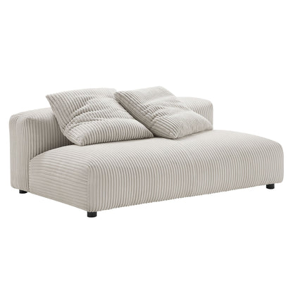 Solace Modular Corduroy Upholstered Armless Loveseat and Ottoman Set by Modway