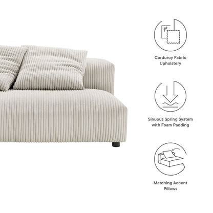 Solace Modular Corduroy Upholstered Armless Loveseat by Modway