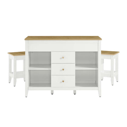 Farmstead 3-Piece Kitchen Island and Stool Set by Modway