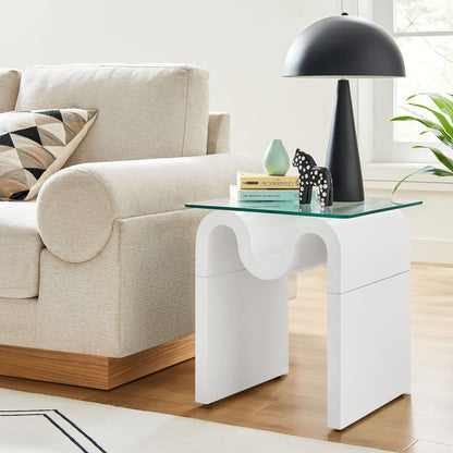 Ondine Glass Top Side Table by Modway