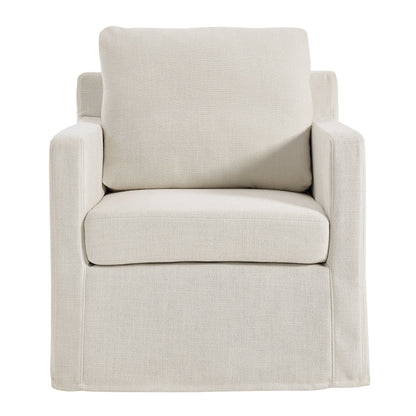 Serene Linen Slipcovered Swivel Armchair by Modway