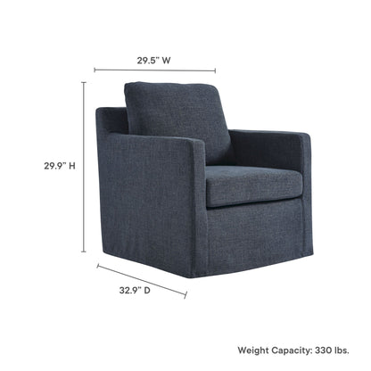Serene Linen Slipcovered Swivel Armchair by Modway