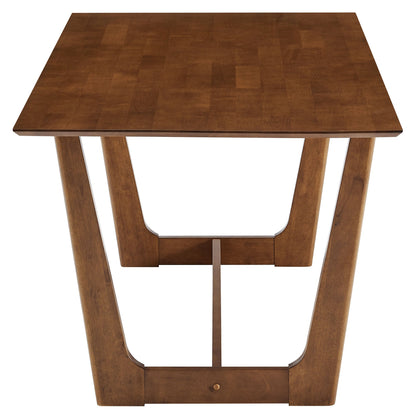 Solara 7-Piece Wood Dining Set with Vegan Leather Armchairs by Modway