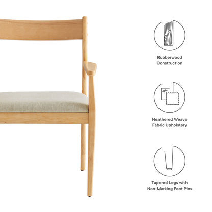 Solara Fabric Wood Dining Armchairs Set of 2 by Modway