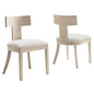 Peregrine Wood and Fabric Upholstered Dining Chairs Set of 2 by Modway