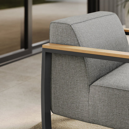 Sauve Outdoor Patio Aluminum and Fabric Armchair by Modway