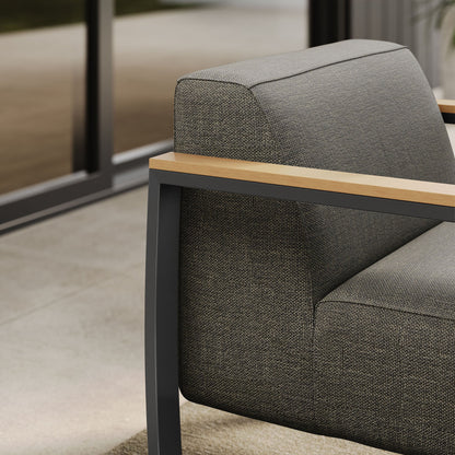 Sauve Outdoor Patio Aluminum and Fabric Armchair by Modway