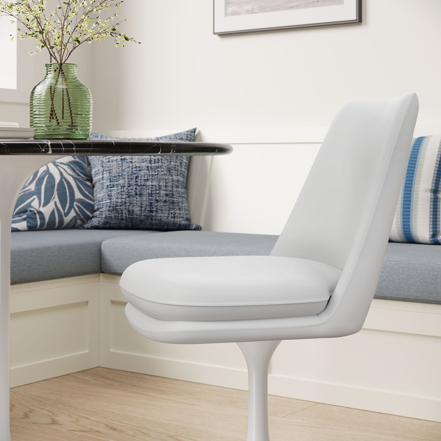 Lippa Vegan Leather Swivel Dining Chair by Modway