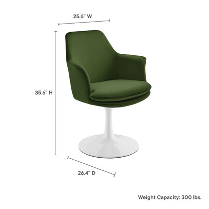 Lippa Performance Velvet Swivel Dining Armchair by Modway