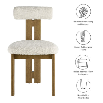Torian Boucle Fabric Dining Chair Set of 2 by Modway
