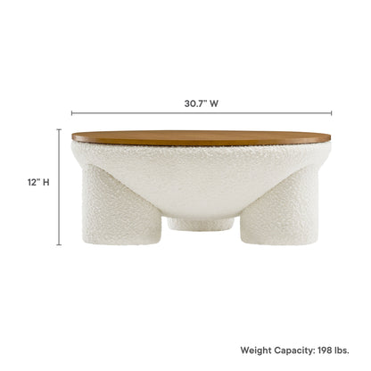 Tridome Round Boucle Upholstered Storage Coffee Table by Modway