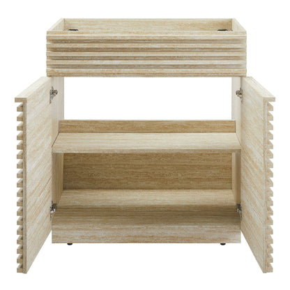 Render 30" Faux Travertine Bathroom Vanity Cabinet (Sink Not Included) by Modway
