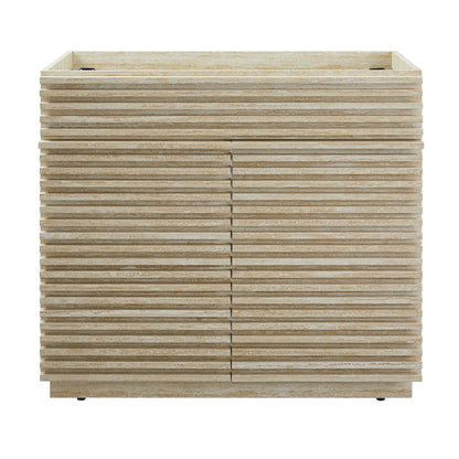 Render 36" Faux Travertine Bathroom Vanity Cabinet (Sink Not Included) by Modway
