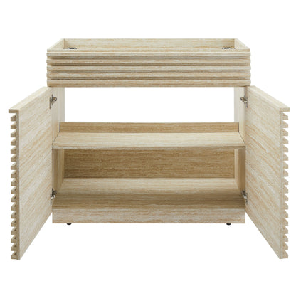 Render 36" Faux Travertine Bathroom Vanity Cabinet (Sink Not Included) by Modway