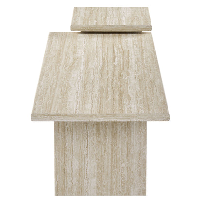Render Nesting Faux Travertine Coffee Tables Set of 2 by Modway