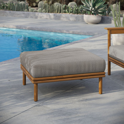 Wren Outdoor Patio Teak Wood Ottoman by Modway