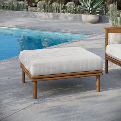 Wren Outdoor Patio Teak Wood Ottoman by Modway