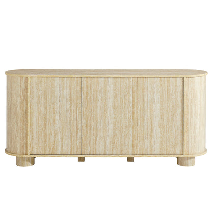 Overture 63Ó Oval Faux Travertine Sideboard by Modway