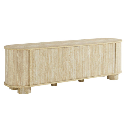 Overture 63Ó Oval Faux Travertine TV Stand by Modway
