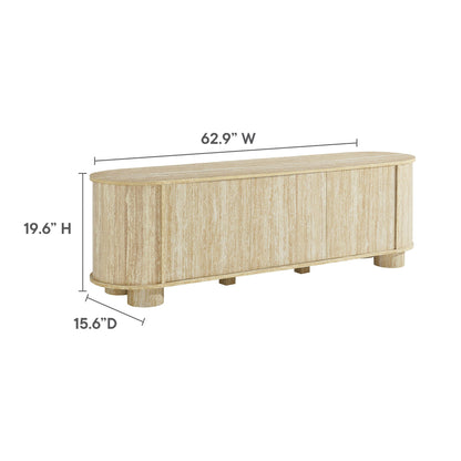 Overture 63Ó Oval Faux Travertine TV Stand by Modway