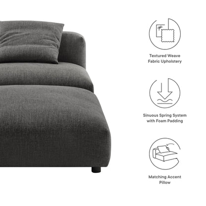 Solace Modular Upholstered Fabric Armless Chair and Ottoman Set by Modway