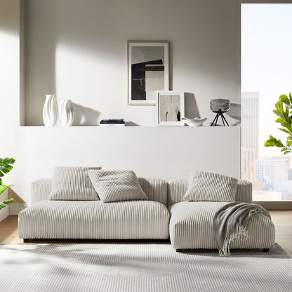 Solace 2-Piece Modular Corduroy Upholstered Sectional Sofa With Chaise by Modway
