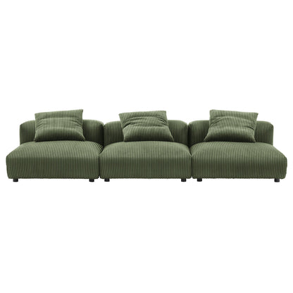 Solace 3-Piece Modular Corduroy Upholstered Sofa by Modway