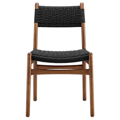 Wynn Rope and Wood Dining Side Chairs Set of 2 by Modway