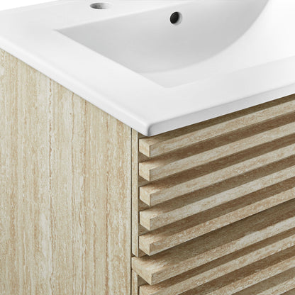 Render 24" Faux Travertine Bathroom Vanity With Sink by Modway