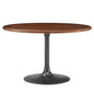 Lippa 48" Round Pedestal Solid Wood and Metal Dining Table by Modway