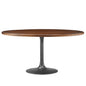Lippa 60" Round Pedestal Solid Wood and Metal Dining Table by Modway