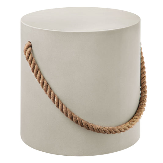Isera Indoor - Outdoor Patio Rope Concrete Side Table Stool by Modway