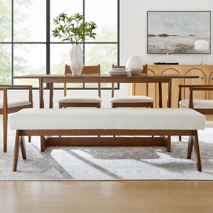 Lyra 63" Boucle Upholstered Bench by Modway