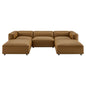 Auren 5-Piece Upholstered Vegan Leather Modular U-Shaped Sofa by Modway