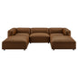 Auren 5-Piece Upholstered Vegan Leather Modular U-Shaped Sofa by Modway