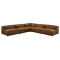 Auren 5-Piece Upholstered Armless L-Shaped Vegan Leather Modular Sofa by Modway