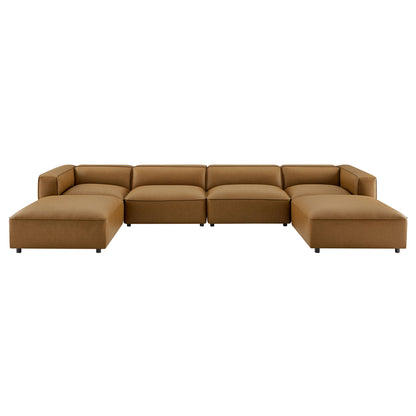 Auren 6-Piece Upholstered Vegan Leather Modular Sofa by Modway