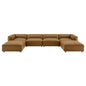 Auren 6-Piece Upholstered Vegan Leather Modular Sofa by Modway